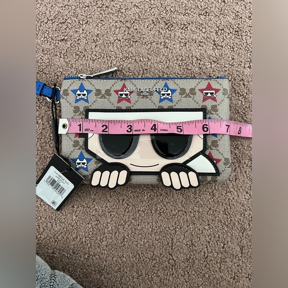 New tags NWT Karl Lagerfeld Paris Maybelle SLG Zip Wallet Wristlet Strap Gift - Picture 5 of 12